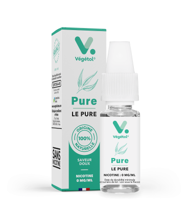 E-liquide naturel français sans propylène glycol sans glycérine végétale sans arôme Végétol® Pure Le Pure