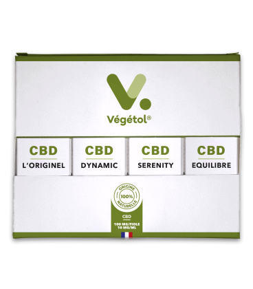 E-liquide naturel français sans propylène glycol pack découverte Végétol® CBD 100 mg